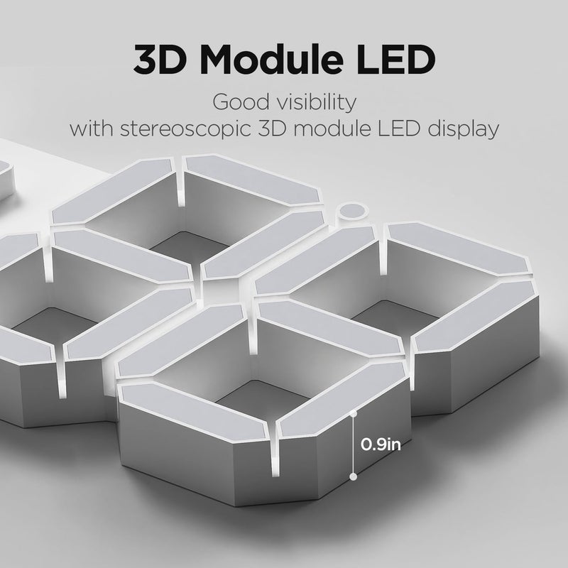 mooas 3D LED Clock, Multi-Function LED Clock (Calendar, Alarm, Temperature) (15.3" Big Plus White Wall Clock with Remote Control) - Image 3